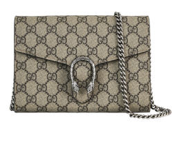 Dionysus GG Supreme Chain Wallet, Canvas, Brown, 401231 D416, DB, 2*